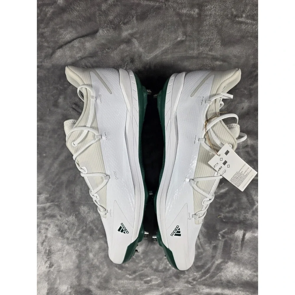 Adidas Men's Adizero Afterburner 8 Metal Baseball Cleats‎ White/Green Size 14
